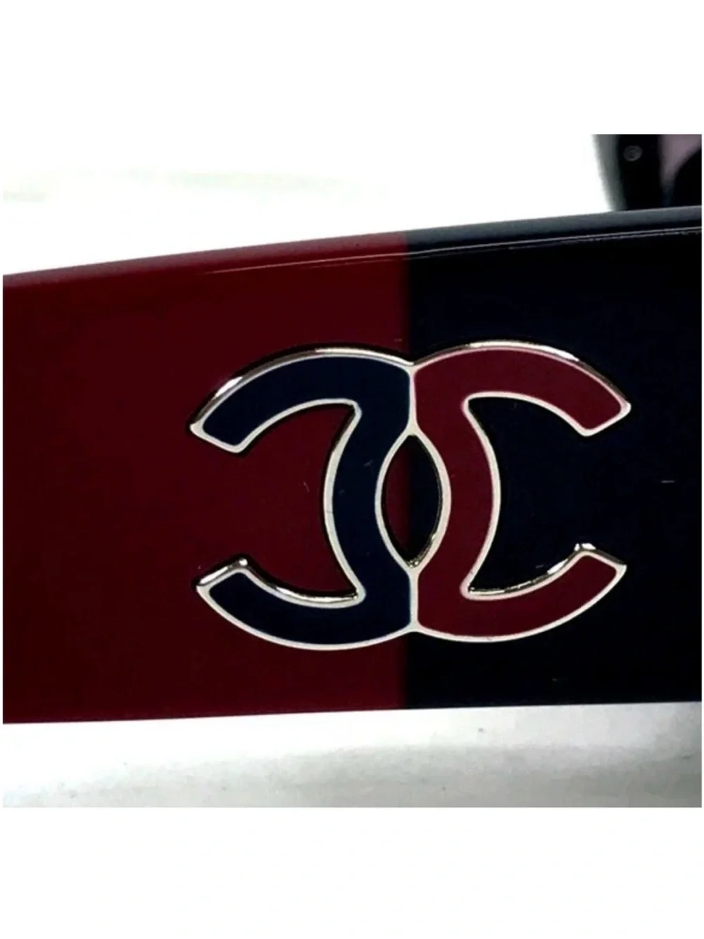 Two-Tone Black and Red Sunglasses